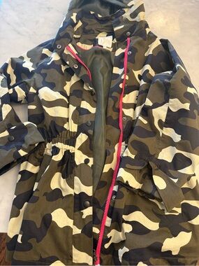 Women’s Camouflage Hooded Field Jacket/ Raincoat - Brown/Beige